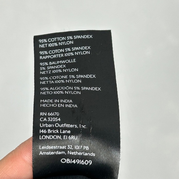 Anthropologie Maeve top size L black tulle bow one shoulder cropped stretchy - Picture 9 of 9